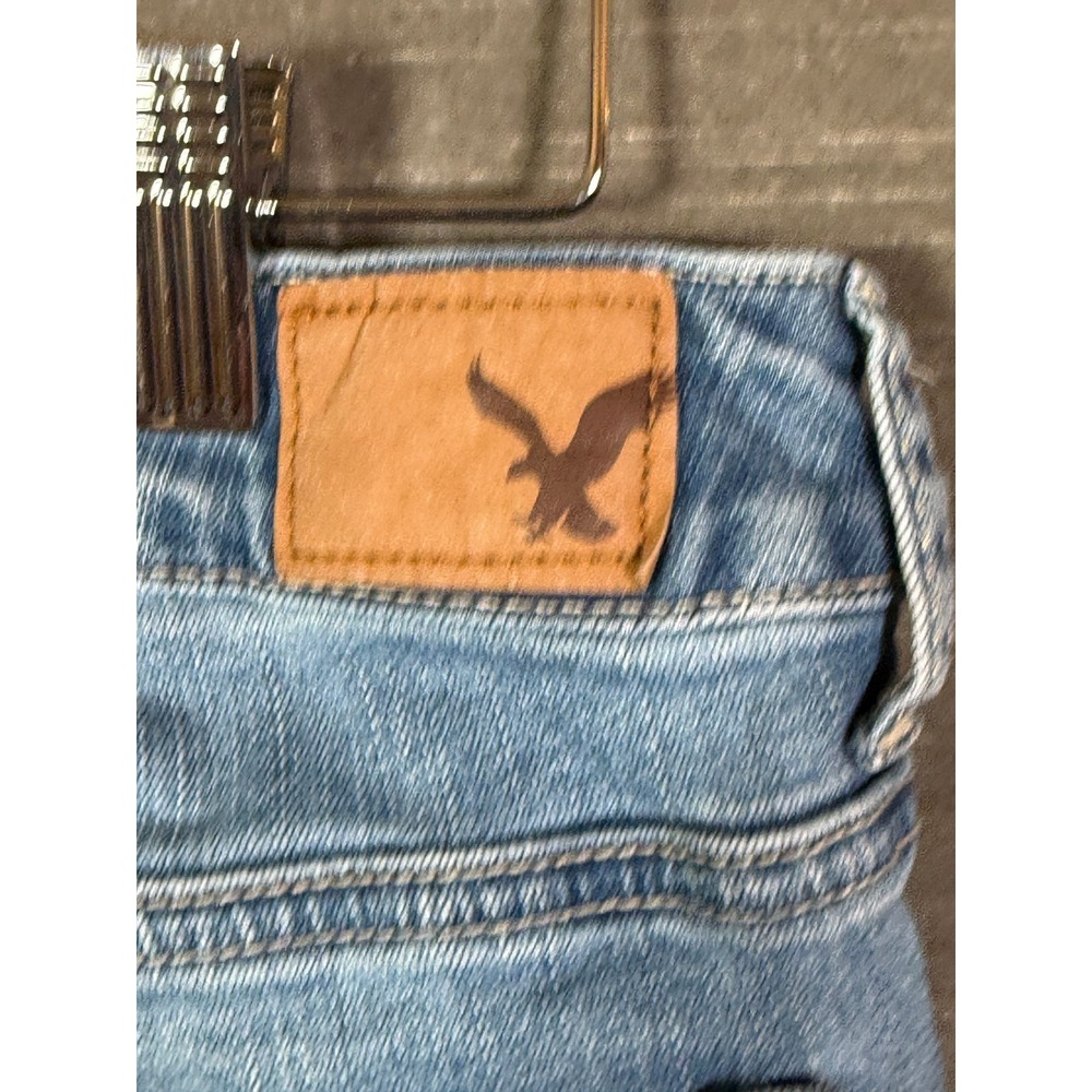 American Eagle Super Low Rise Jegging Light Wash Blue Denim Jeans Size 4 Short - Picture 15 of 16
